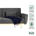thumbnail image 2 of Sofá Cama Reclinable Para 3 Personas Poliéster Tipo Terciopelo Kingshouse gris oscuro 5, 2 of 8