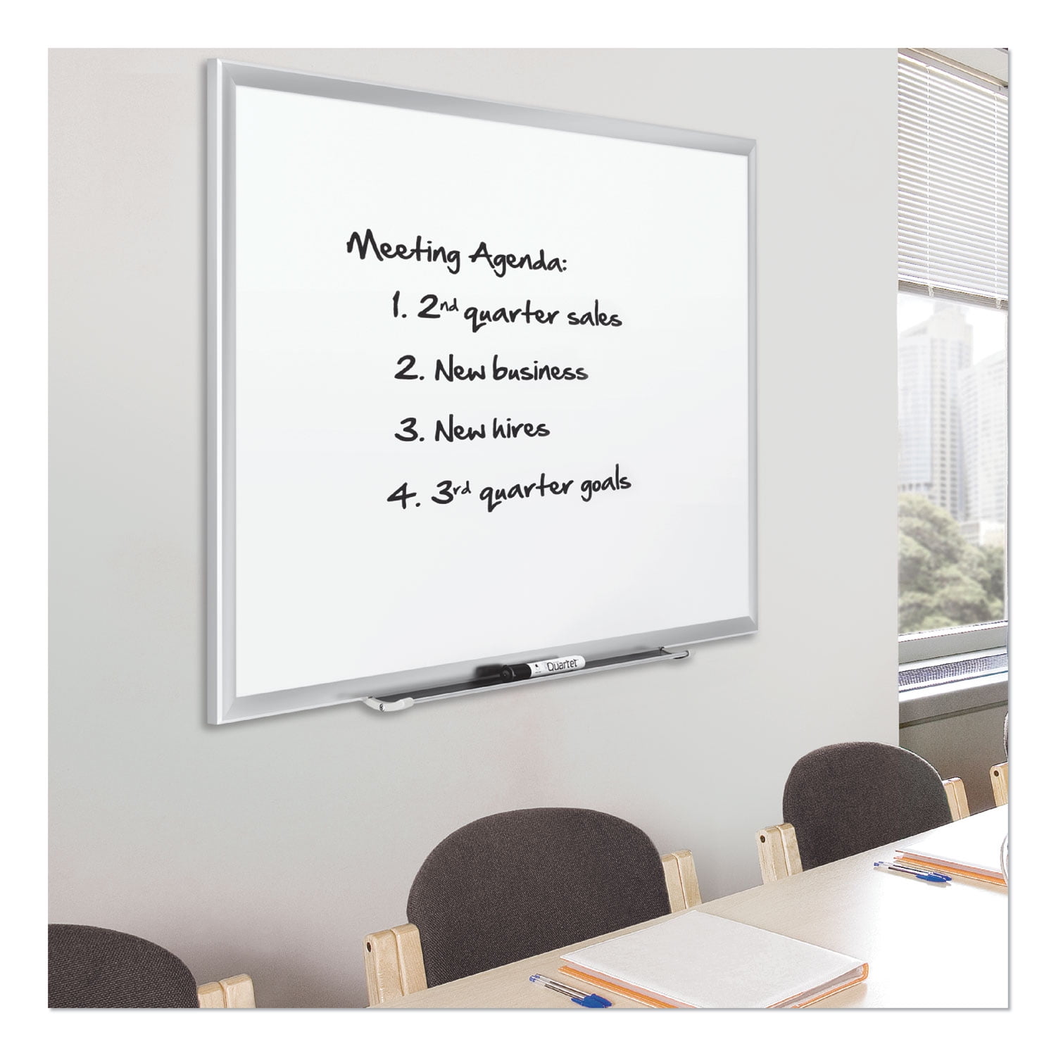Quartet Classic DuraMax Porcelain Magnetic Whiteboard 36 x 24 3 x 2 Silver