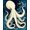 Blue Cream, Pattern 10, variant on ODIKA Circle Nautical Octopus Vintage Creature Coral Motif Dotted Border Pet Friendly & Kids Safe Play for Playroom, Bedroom, Reading Nook