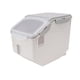 thumbnail image 3 of Contenedor de almacenamiento de arroz con taza, hermético, organizador de granos de alimentos, suministros de cocina de plástico, gris, 15 kg, 3 of 14