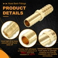 thumbnail image 3 of 6pcs 1/2" To 1/2" Brass Hose Barb Fitting Metals Splicer Mender for 3D Printing, Air Compressor, CNC Machine, Dies, 3 of 6