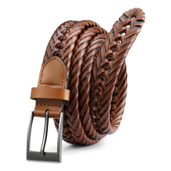 YOETEY Mens Belt Womens Belt, Leather Braided Belt for Casual - Ultimate Style Comfort 1 1/8"