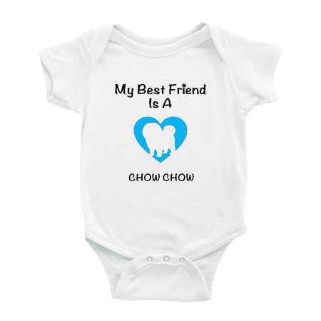 

My Best Friend is A Chow chow Dog Cute Baby Jumpsuits Newborn Clothes