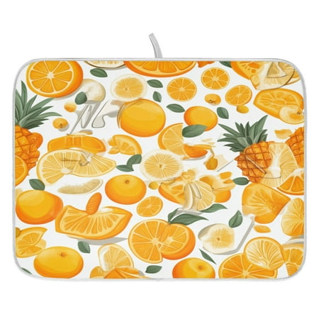 

Orange Series Fruits Dish Drying Mat for Kitchen Quick Drying Absorbent Soft Durable 16 x 18