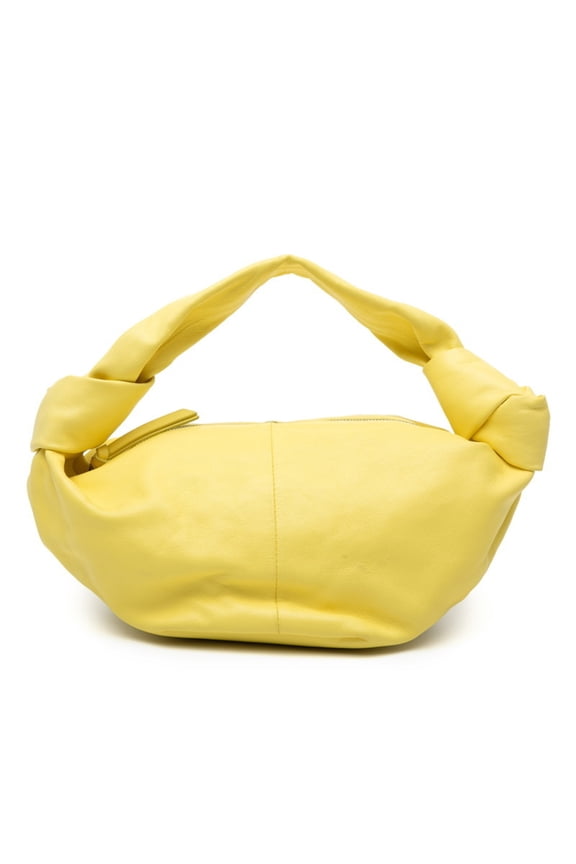 Pre-Owned Bottega Veneta Double Knot Mini Handbag in Yellow Leather for Women (Good)