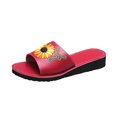 thumbnail image 2 of Sandalias de verano para mujer, zapatos informales para mujer, pantuflas ligeras con bordado de girasol Wmkox8yii ytu9426, 2 of 9