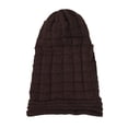 thumbnail image 2 of Knitted Hat Pleated Slouchy Baggy Solid Color Stretchy Cold Resistant Woolen Yarn Autumn Winter Women Beanie Sk, 2 of 8