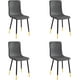 thumbnail image 1 of HOMYLIN Sillas de Comedor Set 4, Moderno Ante Tapizado Silla  sin Brazos Ocio con Patas de Oro Negro para la Cena Cocina Sala de Estar, Gris, 1 of 6