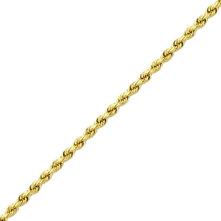 Quality Gold 14K White Gold 22 inch 4mm Diamond-cut Rope with
