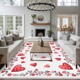 thumbnail image 3 of 5'x7' Area Rugs for Living Room Bedroom, Red Valentines Washable Rug Carpet Runner Indoor Outdoor, Watercolor Love Heart Non Slip Floor Mats Area Rug for Kitchen, Nursery, 3 of 8