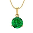 thumbnail image 4 of 2 ct Brilliant Round Cut Solitaire Emerald 18K Yellow Solid Gold Everyday Affordable Designer Necklace Pendant with 18" Chain, 4 of 7