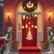 thumbnail image 5 of Decoraciones de Navidad Decoración de Puerta de Navidad Interior Set Frame Santa Claus Festa Decoración de Fiesta Escena Pegatina de Puerta Paño Colgante Decoraciones de Navidad Interiores, 5 of 6