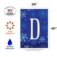 thumbnail image 3 of Toland Home Garden Winter Snowflakes Monogram D Personalized Winter Flag Double Sided 28x40 Inch, 3 of 5