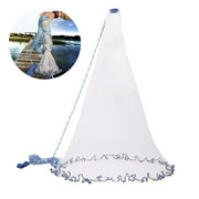 Pro Cast Net Fishing Mesh Saltwater Bait Drawstring Catch, 6ft/8ft/12ft/16ft
