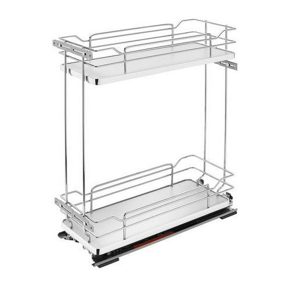 Rev-A-Shelf 5322-Bcsc-8 Contemporary 8-3/4"W Two Tier Solid Surface Shelf Pull Out Cabinet