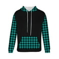 thumbnail image 5 of Lorytime Sweatshirt Hoodies for Men Plaid Fleece Streetwear Pullover Long Sleeve Drawstring Tops with Pocket Outerwear, 5 of 5