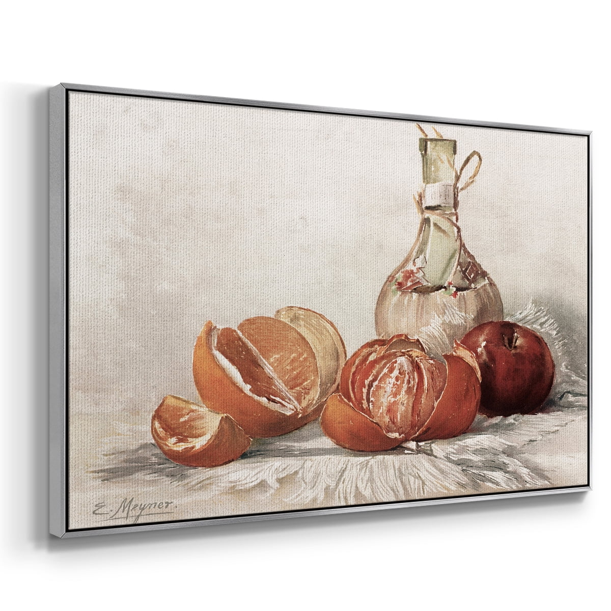 Vintage Botanical Print-LIII By Wexford Home Framed in Silver Wood Gallery Wrapped Canvas 25 in. x 37 in.