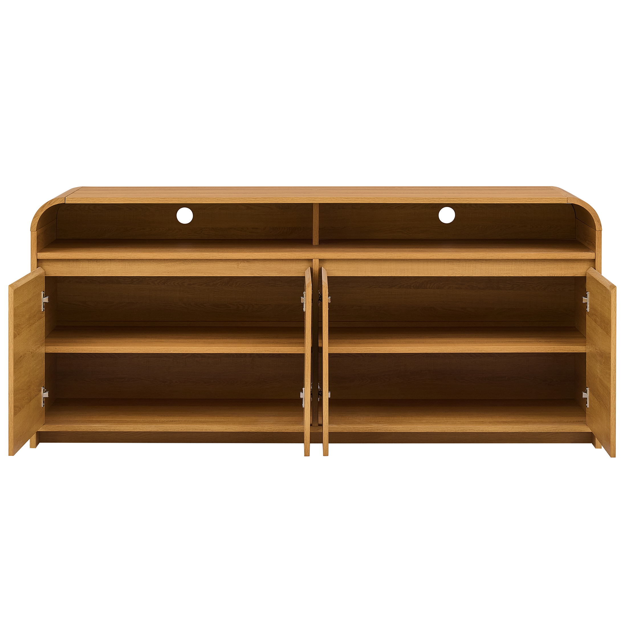 Better Homes & Gardens Juliet Curved TV Stand for 75 in TVs, Light Honey photo 7