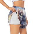 thumbnail image 3 of Lsque Cute Animal Couple Printed Women's Running Shorts with Liner Pockets,Elastic Quick Dry Workout Athletic Gym Yoga Shorts,Womens High Waist Shorts-Medium, 3 of 9