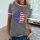 thumbnail image 2 of Camiseta holgada cómoda debajo de la cintura con cuello redondo y estampado elegante para mujer, blusa de manga corta, Tops informales OAVQHLG3B Store lin121212, 2 of 5