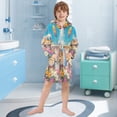 thumbnail image 5 of BZSMCE Bathrobes Belt Hooded Happy Trio in A Floral Field Creative Pattern, 5 of 8