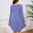 thumbnail image 4 of Robe T-Shirt à Poche, Robe Midi Ample à Manches Longues à Col Rond, Robe Facile pour Tous les Jours pour Femmes, Maternité, Voyage et Tenue de Fin de Semaine Violet Pâle 2TG, 4 of 5