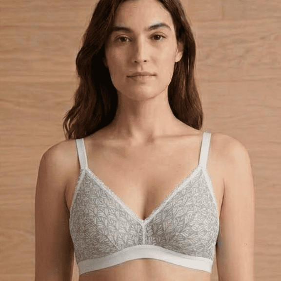 Women’s Printed Non Padded Wirefree Cotton Blend Bra with Adjustable Straps for Daily Comfort, Size 36