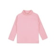 thumbnail image 3 of Nyeemya Kids Girls Boys Basic Long Sleeve Turtleneck T-Shirts Fall Winter Warm Pullover Thermal Tops Pink 130, 3 of 5
