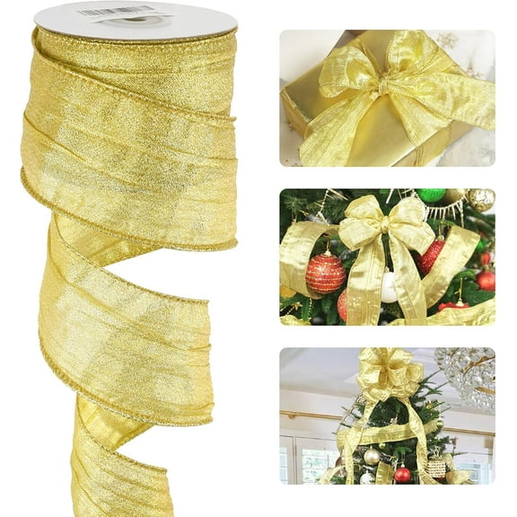 Ribbon 2.5 inch Crinkle Bows Making Gift Wrapping Wreaths Holiday Home Decor DIY Crafts Christmas Tree Bows -10 Yards