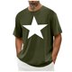 thumbnail image 4 of Top de Manga Corta, Hombre Casual Impreso Cuello de la Tripulación Camiseta, Manga Corta Blusa de Verano Poliéster, 4 of 9
