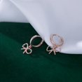 thumbnail image 5 of Sterling Silver Bow Huggie Hoop Earrings for Women Teens Bowknot Small Hoop Earrings Huggie Drop, 5 of 10