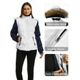 thumbnail image 5 of Wantdo Women's Winter Coat Quilted Winter Jacket Warm Hooded Outerwear Jacket White & Navy S, 5 of 8