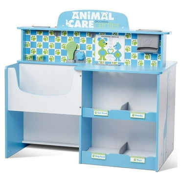 Melissa & Doug Animal Care Veterinarian and Groomer Wooden Activity Center for Plush Stuffed Pets (Not Included)