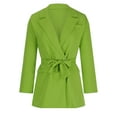 thumbnail image 5 of XFLWAM Womens Fashion Belted Blazer Open Front Long Sleeve Office Blazer Bussiness Casual Jackets Work Suit with Pocket Green S, 5 of 7