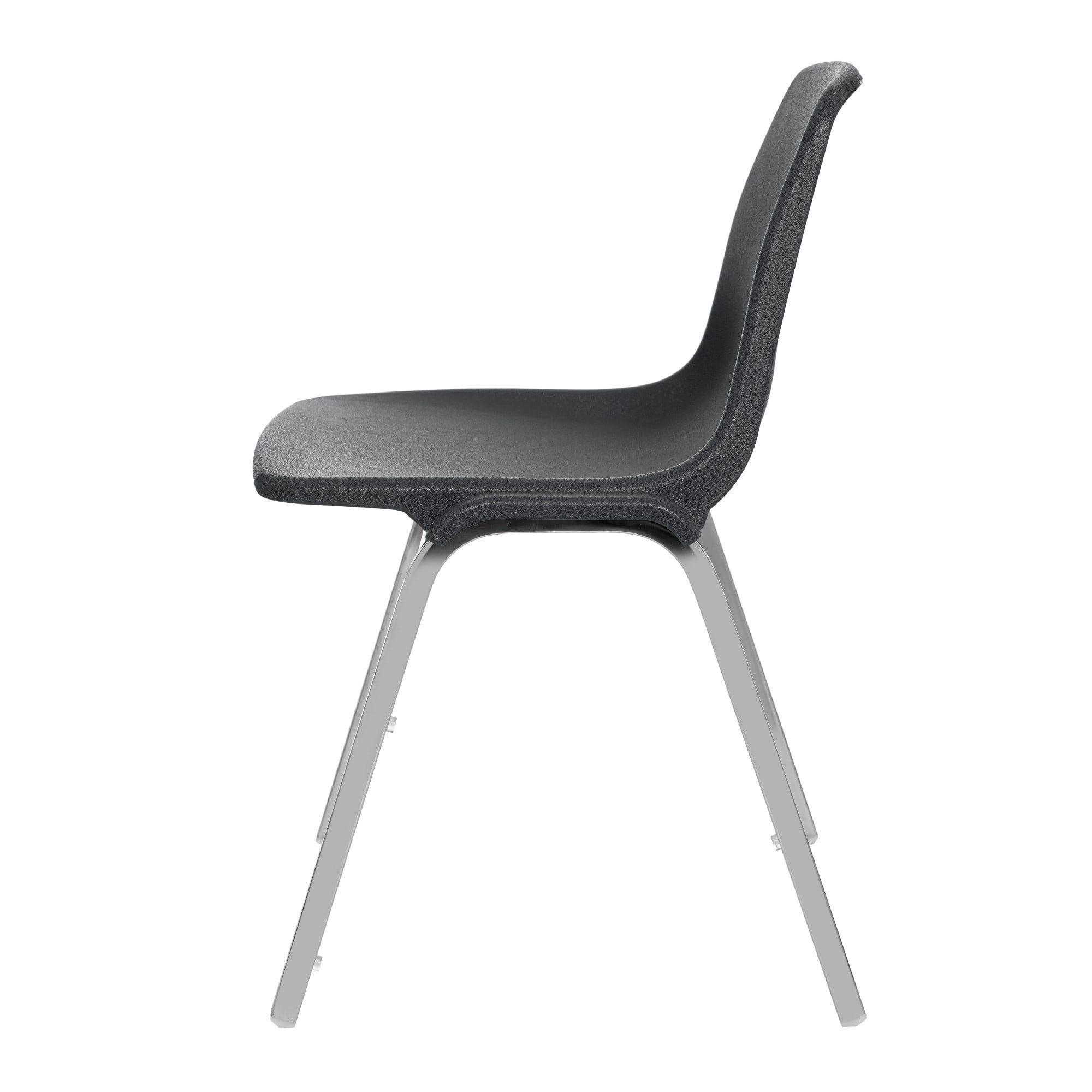 Hampden Furnishings Willa Collection Plastic Stack Chair, Black, Pack of 2