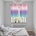 thumbnail image 5 of Pink Purple Teal Ombre Cream Kitchen Curtains Small Short 39 Inch Length, Modern Abstract Art Aesthetics Bedroom Living Room Curtains, Light Filtering Cafe Curtain Drapes 2 Panels Set 55''x39'', 5 of 9