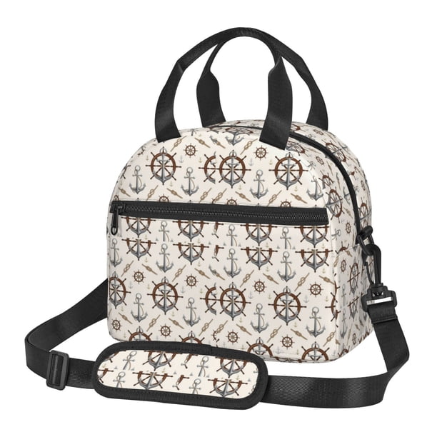 Fotbe Anchors with Rope Bolsa de Almuerzo con Estampado, Lonchera Aislada, Contenedores de Comida Reutilizables Tipo Cooler a Prueba de Fugas