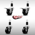 thumbnail image 2 of 3 Inch SS Phenolic Swivel 1-1/2 Inch Expand Stem Caster Set 2 Total Lock Brakes, 2 of 2