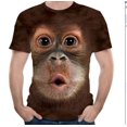 thumbnail image 1 of T-shirt à Manches Courtes pour Hommes avec Impression Numérique 3D Monkey, 1 of 1