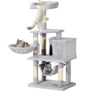 45" Cat Condo 5 Level Cat Tree Kitten Scratcher Play House Furniture w/ Sisal Scratching Posts,1 condo & 1 perch hammock