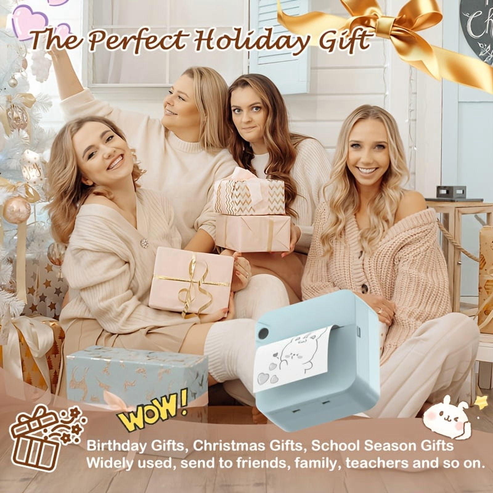 Ink Free Sticker Printer Mini Thermal Printer: Wireless Pocket Printer, Intelligent Portable Receipt Printer, With 1 Roll Of Thermal Paper – Suitable for Photos, Diaries, Notes, And Memos