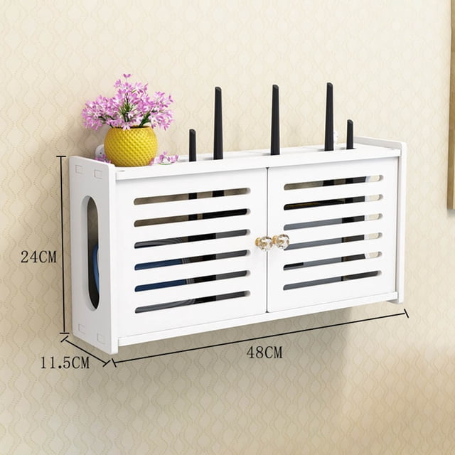 Box Wifi Router Rack Home Decor Wall Mounted Wireless Hanging Holder Living Room Organizer Shelf Storage Cable Multi-purpose