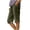 Army Green, variant on Linen Shorts Women Casual Soft Bermuda Shorts Knee Length Summer Elastic Waisted Side Split Button Pants with Pockets Solid Capris,Mint Green,S