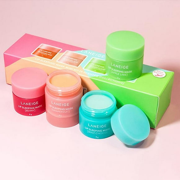 4pcs Masque de Sommeil pour les Lèvres Mini Kit 4 Collection Parfumée 8g Hydratant Nutritif, FANCEYE