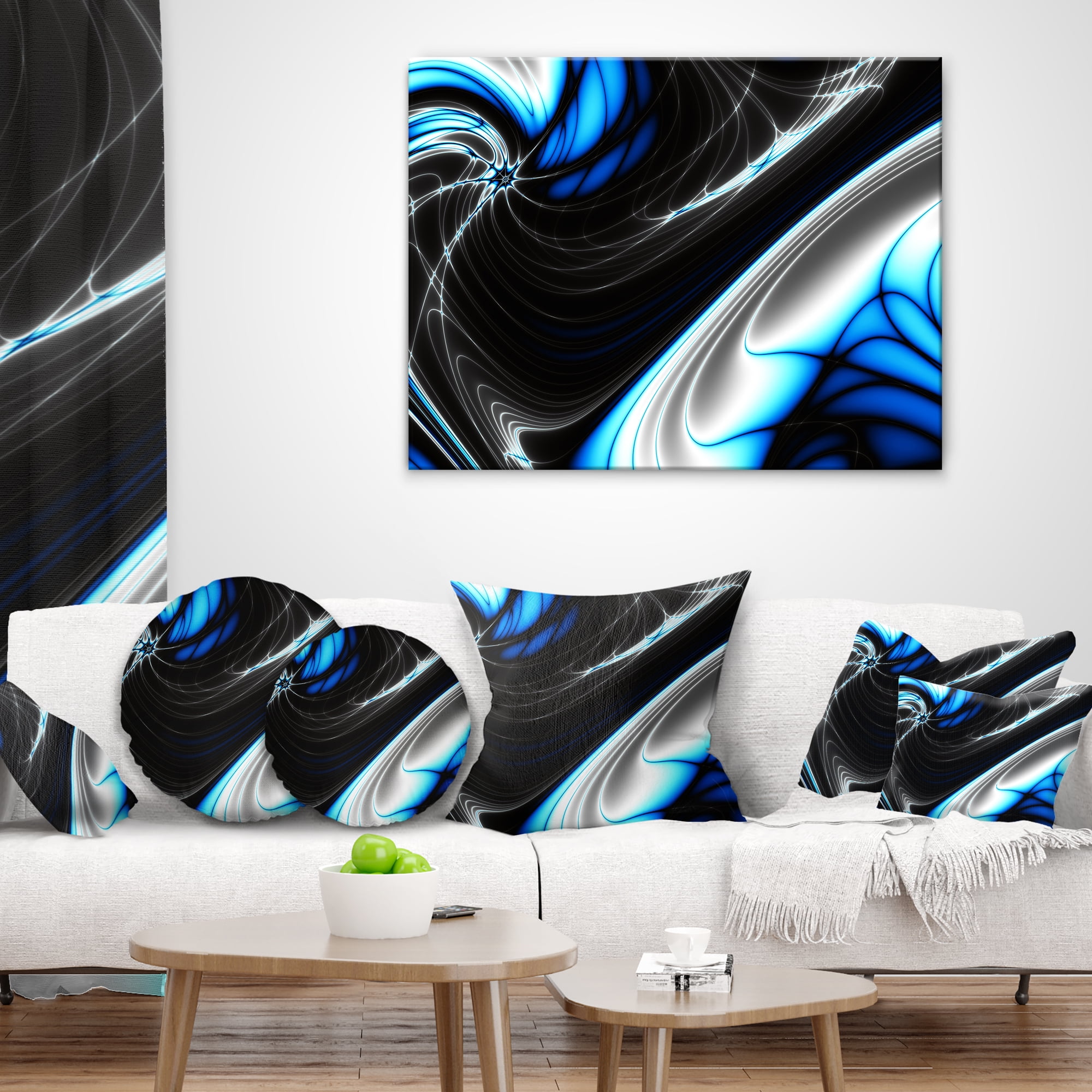 Designart Fractal Artwork for Creative Design - Abstract Throw Pillow - 16x16