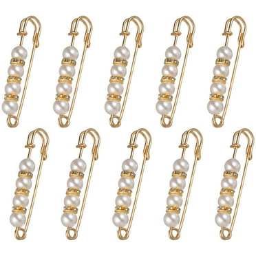 10Pcs Pearl Pin Delicate Brooches Bag Lapel Pin Woman Jewelry Breastpins