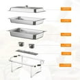 thumbnail image 6 of Ktaxon 2 Pack Chafing Dish for Buffet with Glass Lid, 8 Quart Stainless Steel Buffet Set, Rectangular Chafers and Warmers Sets for Party, Catering, Wedding, Banquet, Graduation, 6 of 8