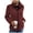 Burgundy, variant on Women's Winter Fleece Jacket Plush Faux Fur Zipper Long Sleeve Stand Collar Coat with Pockets