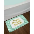 thumbnail image 2 of Enjoy the Little Things Bath Mat, Inspiration Words with Bullseye Pattern Rhombuses, Plush Bathroom Decor Mat with Non Slip Backing, 29.5" X 17.5", Dark Yellow Turquoise, by Ambesonne, 2 of 2