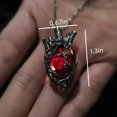 thumbnail image 3 of Fiaya Women Gothic Heart Pendant Necklace Anatomical Cage Chain Dark Romance Jewelry for Halloween Party Statement Choker Red, 3 of 6